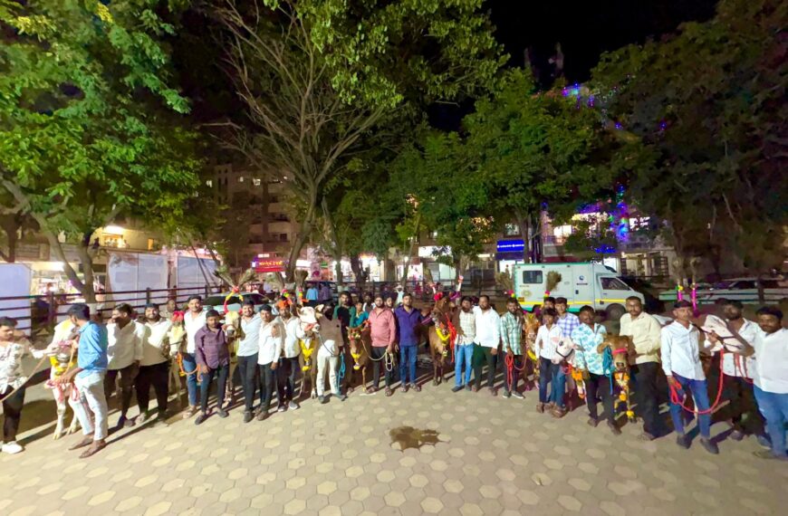 लोहगाव मध्ये गो मातांची मिरवणूक